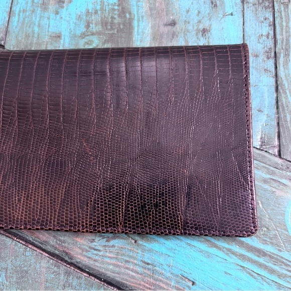 Vintage Birks Genuine Lizagator Brown Cheque book - Picture 3 of 14